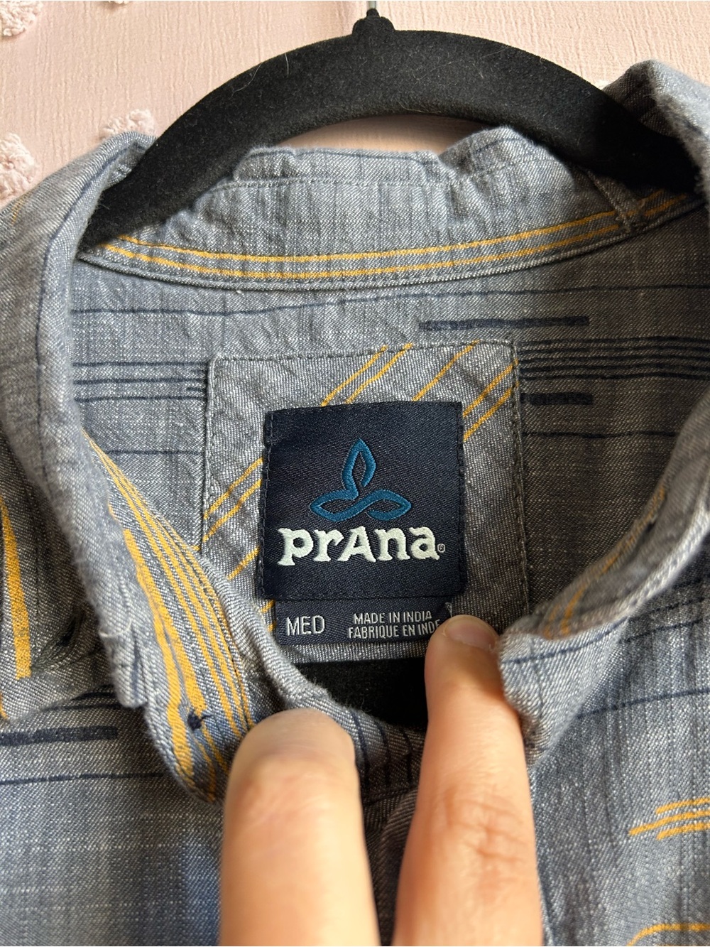 Prana Men’s Broderick Slim Long Sleeve Button Up Sz M Blue - Picture 3 of 3